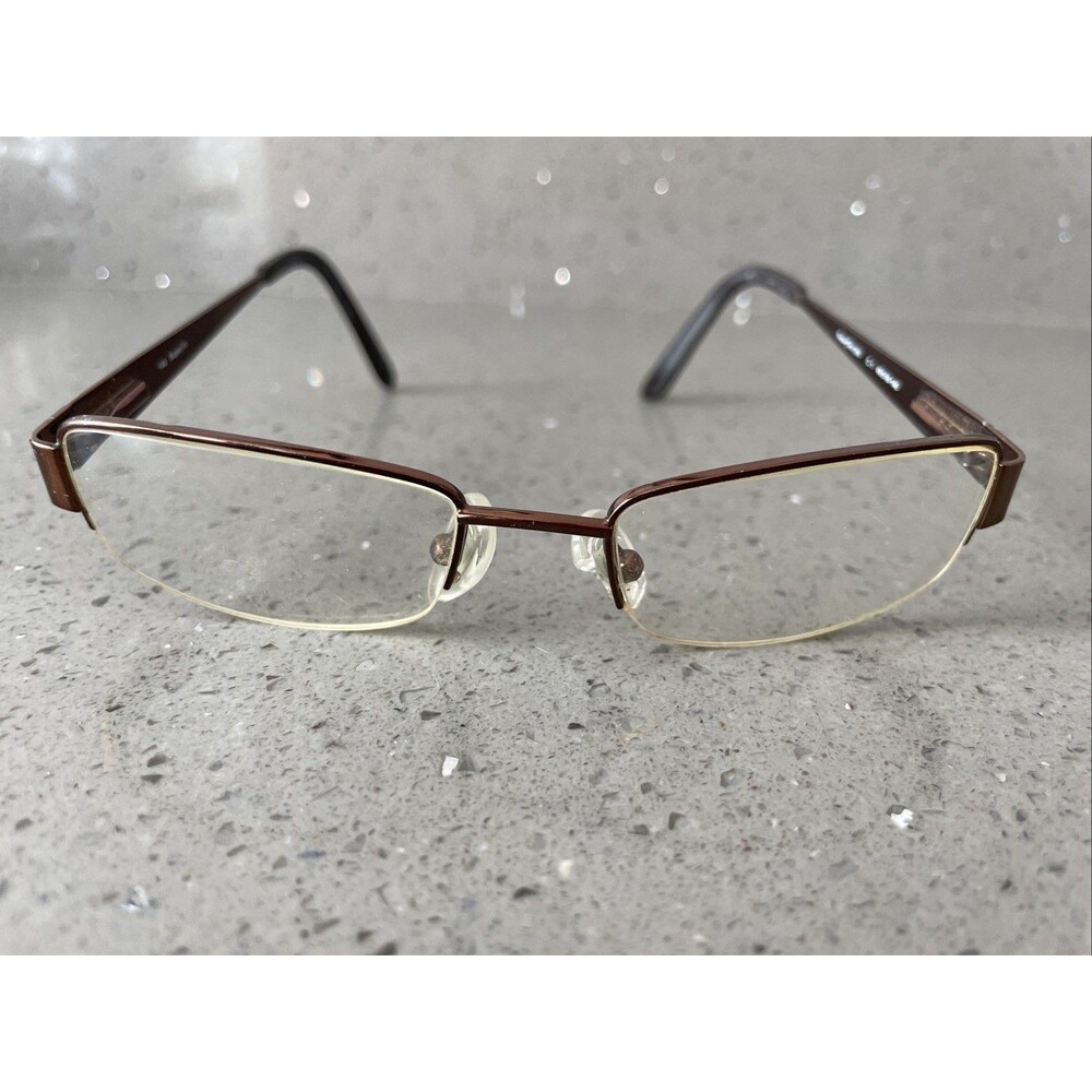 SUPERFLEX 286 C.1 Rectangle Half Rim Eyeglasses Frames ONLY 49-18-140 Brown BRN